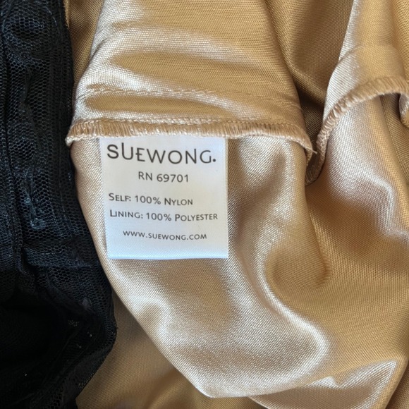 SUE WONG Y2K Cocktail Dress Size 0 Black Embroidered Beaded Prom Glamorous Party - Picture 5 of 8